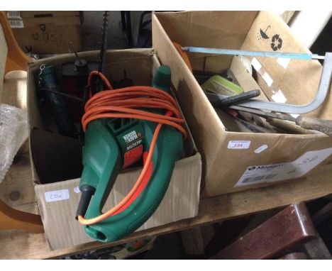 2 BOXES OF TOOLS INC ELECTRIC HEDGE TRIMMERS