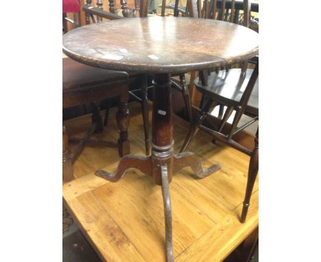 OLD OAK TRIPOD TABLE, H66CM