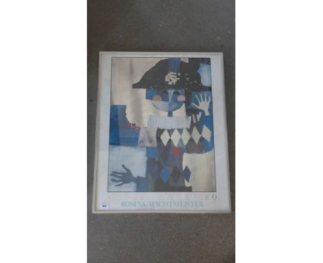 A print Arlechino Azzurro Rosina Wachtmeister - 70cm x 55cm - some fly and spotting