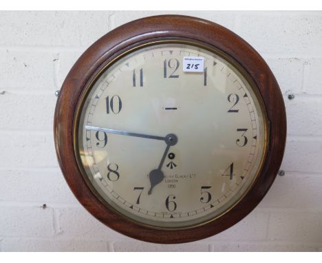 Smiths English Clocks wall clock - 12 inch dial - with Government Broad Arrow dated London 1950 - working in sale room