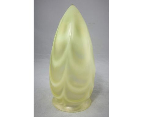 A 19th century Vaseline glass light shade, height 20 cm shade is generally OK maybe slight firing flaw at the point