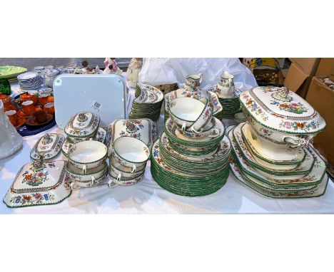 An early 20th century Copeland Spode "Chinese Rose" dinner/tea/coffee service with tureens, platters, etc., 140 pieces approx