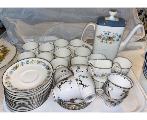 A Royal Doulton "Pastoral" coffee set, 27 pieces; a 1930's "Tuscan" set of 6 cups and saucers 