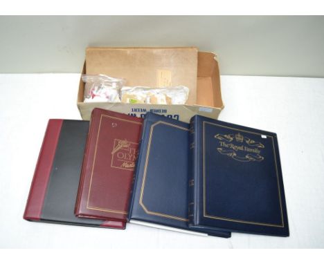 FOUR INTERESTING ALBUMS containing British Army Uniforms, Royal Family, Olympic Games and WW2 History, together with an Album