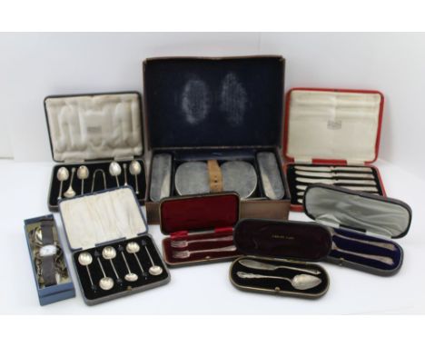 THOMAS SMILEY A VICTORIAN CASED SILVER SPOON AND FORK, bright cut decoration, the leather case printed "Mallett Bath" inside 