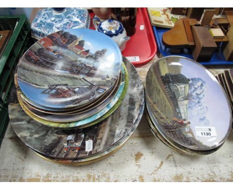 Ceramic Plates Featuring Trains, including Davenport, Wedgwood, Coalport, Caverswall (27).