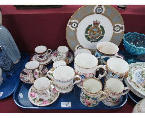 Doulton V.E Day Tankard. Caverswall D Day beaker, and Battle of Britain plate, Coalport Scottish scene mug, Worcester and Spo