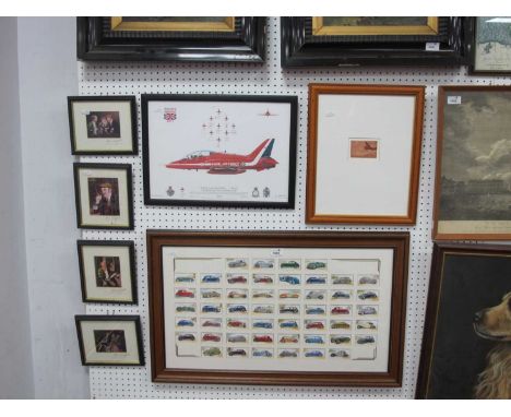 2011 Limited Edition Red Arrows RAF Aerobatic Team Print, No 297/500, signed by pilots; four John Woodfell signed prints, lim
