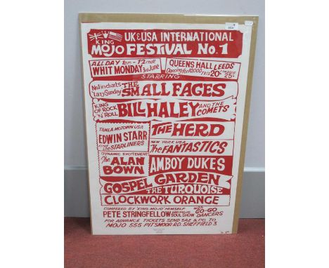 Poster - Reproduction King Majo Festival No 1, silkscreen print in red, by Colin Duffield, 76 x 51cm.