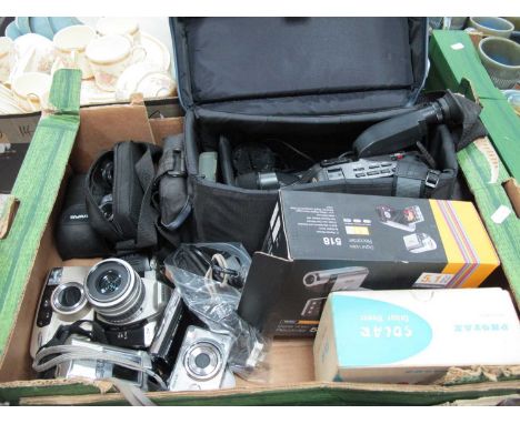 Samsung 8mm Video Camera and Recorder, Vivitar digital video recorder 518, Olympus, Samsung and other cameras:- One Box