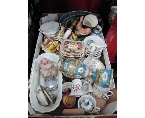 Noritake Urn, XIX Century Derby style sucrier, Wedgwood tableware, etc:- One Box.