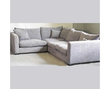 A modern Sofa Workshop grey upholstered corner sofa, with loose cushions283w x 230w x 107d x 82h cm