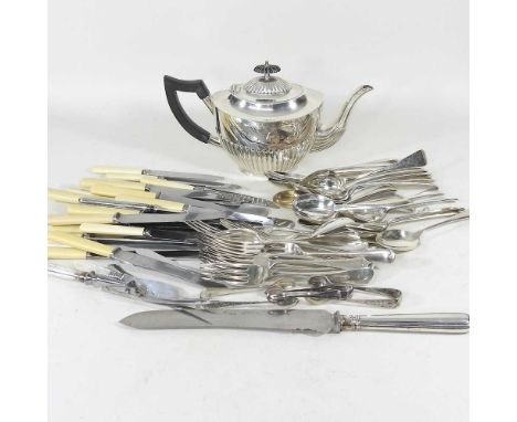 A collection of silver plate and cutlery
