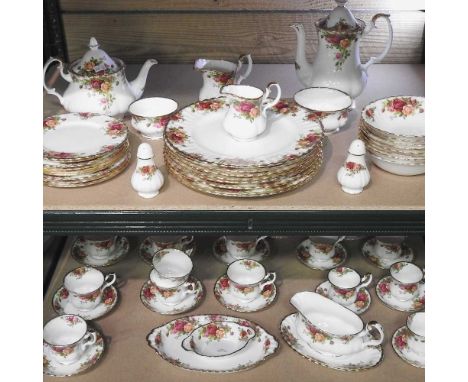A Royal Albert Old Country Roses pattern part tea and dinner service