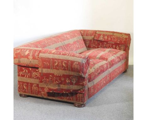 A large Duresta red upholstered chesterfield sofa240w x 116d x 70h cm
