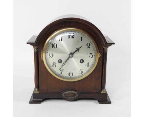A 1930's mahogany cased mantel clock