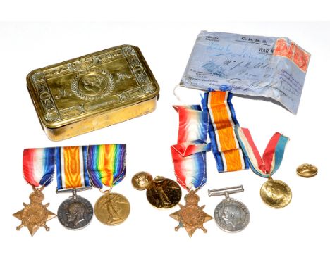 A pair of family medal groups awarded to 1102 Staff Sergeant J.C. Adams, Second Batallion The First Australian Imperial Force