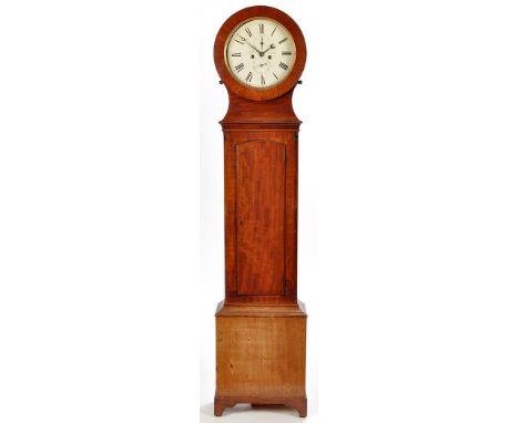 William Gray, Mid Calder: a mahogany drum head longcase clock, with painted roman dial, subsidiary seconds and date dial, two