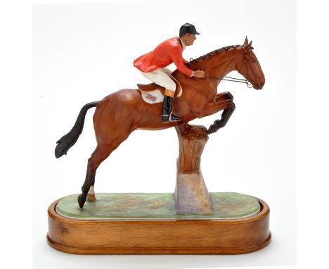 Royal Worcester equestrian figure of "Fox Hunter and Lt. Col. H.N. Llewellyn, CBE", modelled by Doris Lindner, height 25cms, 
