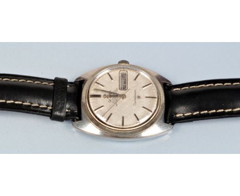 Omega Constellation: a gentleman's stainless steel wristwatch, with circular baton dial with day/date aperture, the dial mark