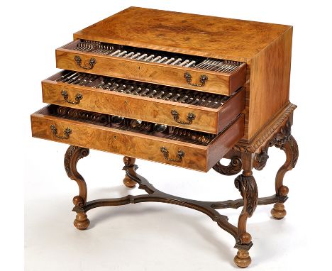 A George V silver canteen of flatware and cutlery, in a stylised Chippendale pattern, twelve settings, by Cooper Brothers, Sh