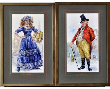 Peter Morgan
(Contemporary)
"CAPTAIN BENJAMIN STARKEY" AND "CUSHY BUTTERFIELD"
signed with monogram; inscribed on the mount
w