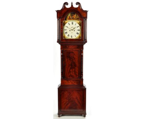 A Victorian mahogany longcase clock, with painted roman dial and unidentified Carlisle maker, subsidiary seconds and date dia