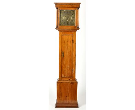 John Sanderson, Wigton: a pine thirty hour longcase clock, the brass roman dial centred by inscription "Remember Man That Die
