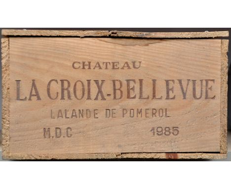 A case of 12 bottles of Chateau la Croix Bellevue, Vintage 1985, each bottle 75cl.