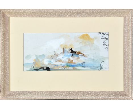 Antoni Sulek
(c.1951-1988)
"PORTRAIT HEAD" AND "CASTLE ON A HILL"
one signed, inscribed and dated '72
watercolours
34 x 24cms