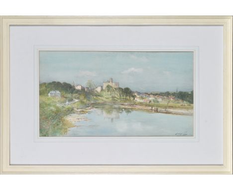 Thomas Swift Hutton
(1860- after 1935)
"WARKWORTH NORTHUMBERLAND"
signed and dated 1919
watercolour
30 x 54cms; 11 7/8 x 21 1