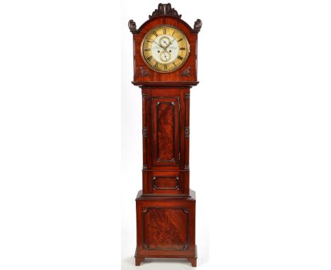 Charles Ross, Broughty Ferry: a mid 19th Century mahogany longcase clock, with gilt enriched roman dial with subsidiary secon