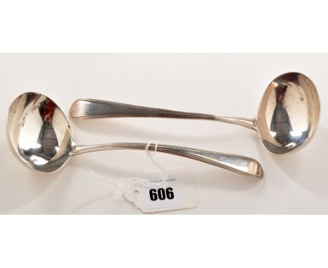 A George III silver sauce ladle, by William Eley & William Fern, London 1797; and a George III silver sauce ladle, by Richard