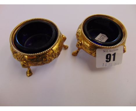 A set of silver gilt salts