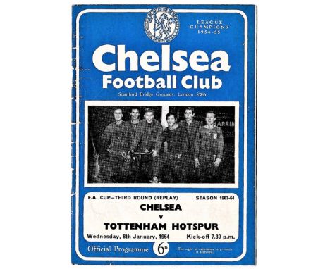 Chelsea v Tottenham Hotspur 1963 January 8th FA Cup Third Round Replay team change in pen