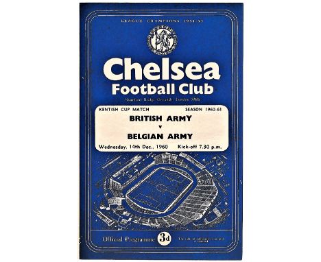 British Army v Belgian Army 1960 December 14th Kentish Cup Match horizontal crease