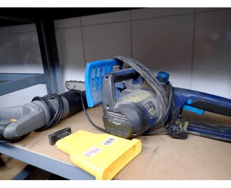 Einhell electric chainsaw with a Titan electric reciprocating saw. All electrical items in this lot have been PAT tested for 