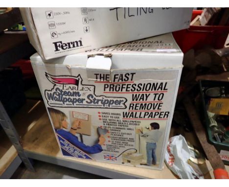 Used wallpaper stripper in box and tile cutting equipment. Not available for in-house P&amp;P 