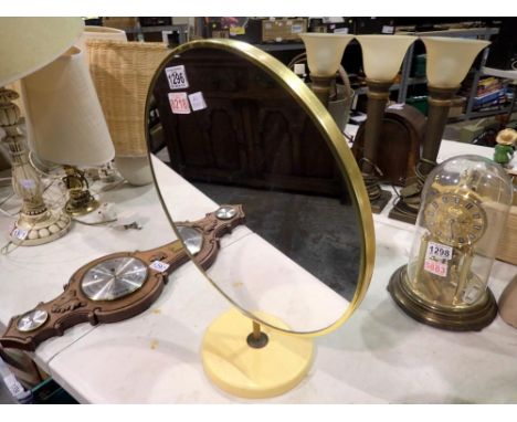 Gilt framed circular dressing table mirror. Not available for in-house P&amp;P 
