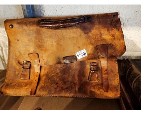 Vintage leather briefcase and a suitcase. Not available for in-house P&amp;P 