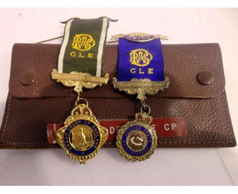Two RAOB plated medals with leather pouch. UK P&amp;P Group 1 (£16+VAT for the first lot and £2+VAT for subsequent lots) 