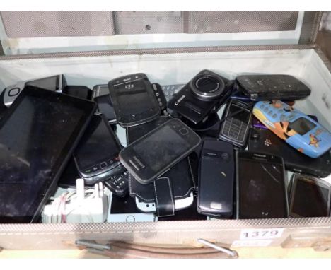 Briefcase including thirty mobile phones. Not available for in-house P&amp;P 