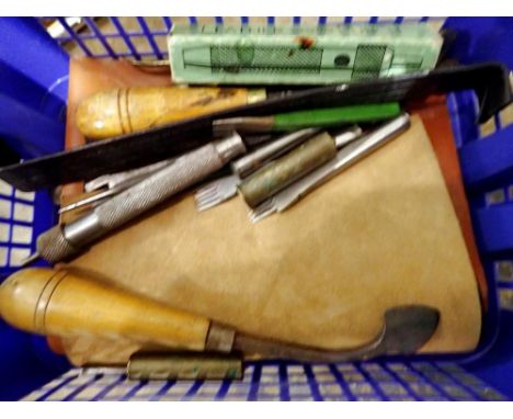 Small quantity of leather and leather working tools. Not available for in-house P&amp;P 