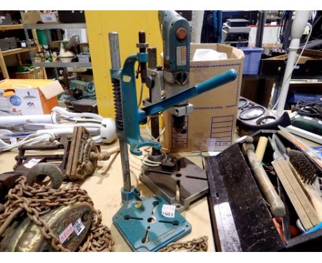 Wolfcraft pillar drill and Black &amp; Decker drill stand. All electrical items in this lot have been PAT tested for safety a