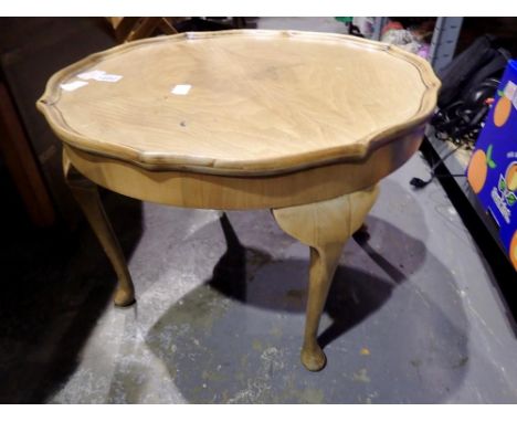 Beech coffee table D: 59cm. Not available for in-house P&amp;P 