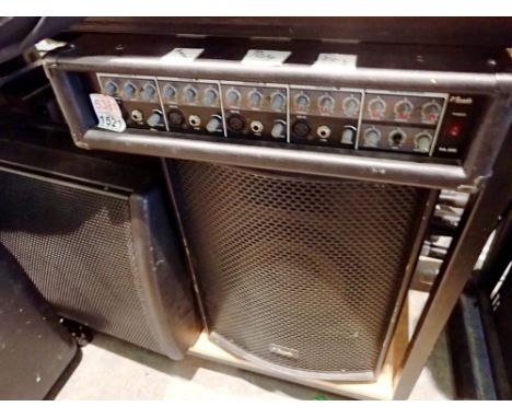 P.A. system, amp, two speakers and stands, Nevada amp PA200 4 channel, Neo active speaker , Nevada passive speaker with two P