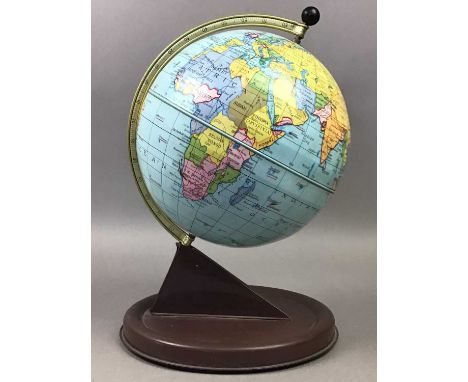 CHAD VALLEY TABLE TERRESTRIAL GLOBE,28cm high, along with another table globe (2)