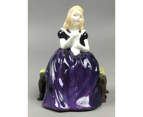 ROYAL DOULTON FIGURE OF 'AFFECTION',HN 2236, 11.5cm high, along with five other Royal Doulton figures including 'Cherie', HN 