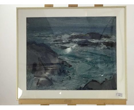 TWO FRAMED PEPLOE PRINTS,Sea Piece, Barra and Iona Landscape, 53cm x 62cm (2)