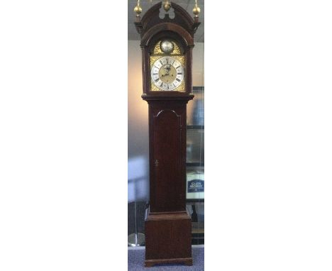 LATE 18TH / EARLY 19TH CENTURY EIGHT DAY LONGCASE CLOCK,by Cuthbert Hunter of Newcastle, mahogany cased, the hood with gilt f